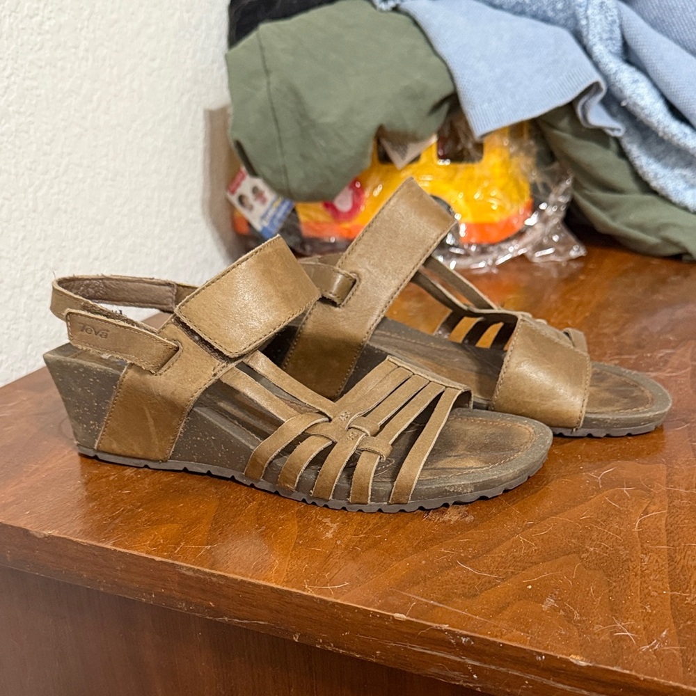 Teva Brown Wedge Sandals